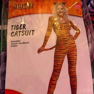 Halloween Costume tiger catsuit + claws